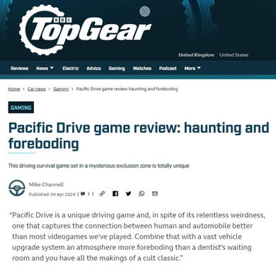 Top Gear - Pacific Drive Review Excerpt Top Gear - Pacific Drive Review Excerpt